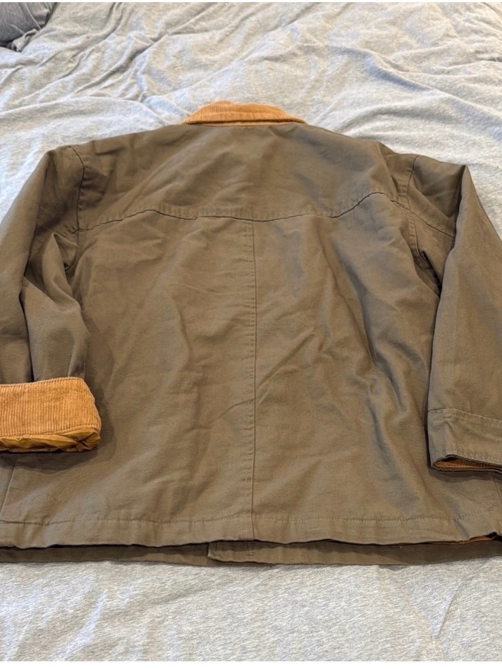 Men's Brown Workwear Jacket with Tan Corduroy Collar - Picture 2 of 8